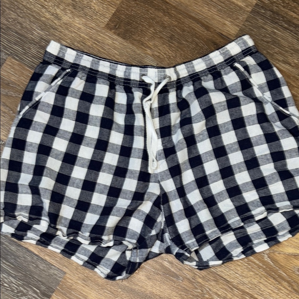DASH Navy and White Checkered Women's Shorts size large
